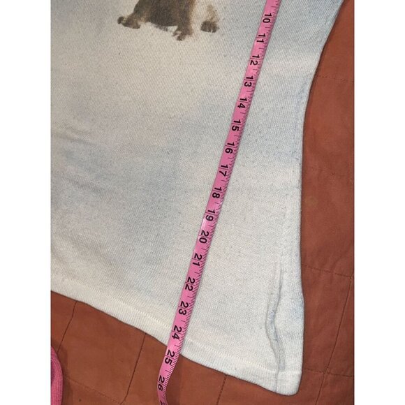 Cache Ivory Rhinestone Cashmere Blend Stretch Puppy Dog Top Women's Size S - Picture 6 of 8